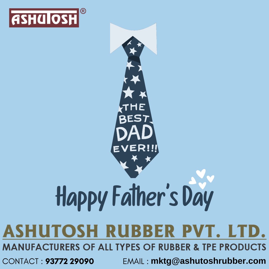 Ashutoshrubber's tweet photo. To all the Dads out there! Thank you for being the guiding light, the protector and the supporter.
Happy Father's Day!
#ashutoshrubber #fathersday #guiding #father #relationships #bond #rubberparts #rubberandplastic #rubberindustry #rubberproducts #rubber #rubberpartmanufacturer https://t.co/OytQOumqDe