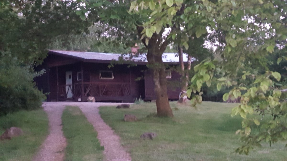 Digitallli's tweet image. Just had a fantastic 2 weeks at this beautiful cabin (pic taken at dusk) in Devon (south UK) with my best friend &amp;amp; his dog, River Song. Picked up some rather appropriately named coffee in Glastonbury too. Much needed today &amp;amp; hoping it staves off the post-holiday blues 🤞☕️