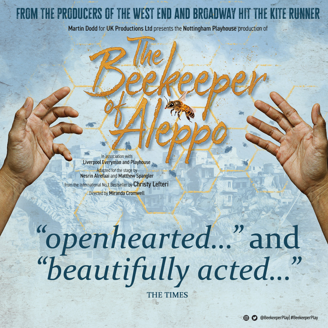 @TRPlymouth presents the masterpiece The Beekeeper of Aleppo THIS WEEK (Tue 20 - Sat 24) DON'T MISS IT!

@plymlibraries
@DestinationPlym
@PlymouthSch
@PLiveWhatsOn
@PlymouthCollege
@PlymouthDL
@Amanda_Plymouth
@WaterstonesPly
@hmv_Plymouth
@hospitalradio
@PlymouthFringe @UKP_Ltd