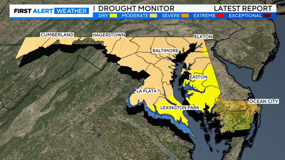 In desperate need of rain across the state as our moderate drought spreads! #WJZ #FirstAlert #MDwx