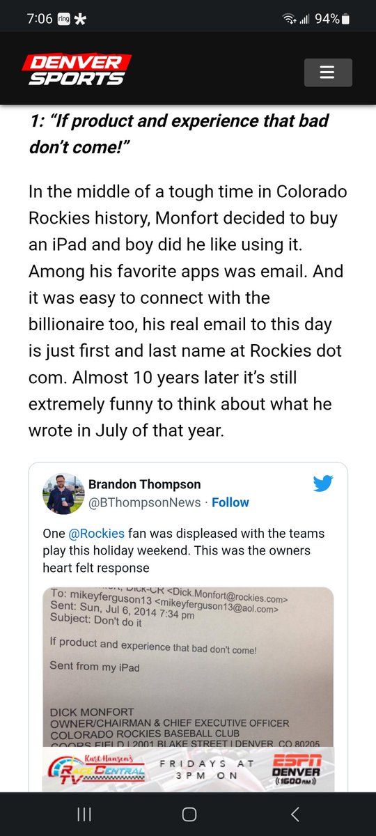 CoryMyrtleBeach's tweet photo. Remember that time when terrible @Rockies owner Dick Monfort said "if the product and experience that bad then don't come"?

Or what about the other time he said "maybe Denver doesn't deserve a franchise, maybe time for it to find a new home"?

#WorstOwnerInSports https://t.co/9hJxkBisT5