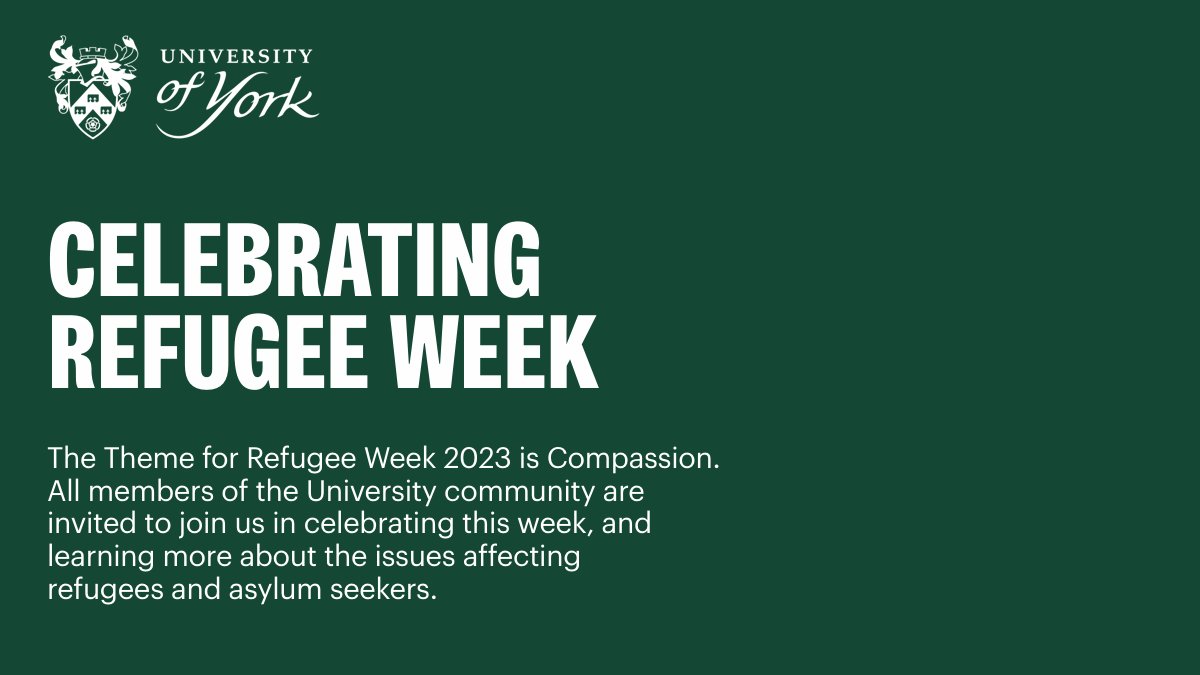 To mark Refugee Week 2023, we'll be holding a number of events here on campus.
Join us we learn about the issues affecting refugees and asylum seekers - and find out how we're playing our part as a University of Sanctuary: bit.ly/3NdMeHz