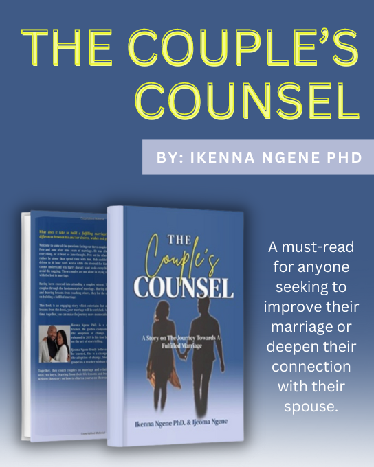 BookKnocks's tweet photo. Find the perfect balance between "me" and "we" with the insights shared in "The Couple's Counsel." #RelationshipCoaching #RelationshipJourney #MarriageAdvice @de_ngenes https://t.co/MMYbHtYCHr https://t.co/pJsgsdUTq5