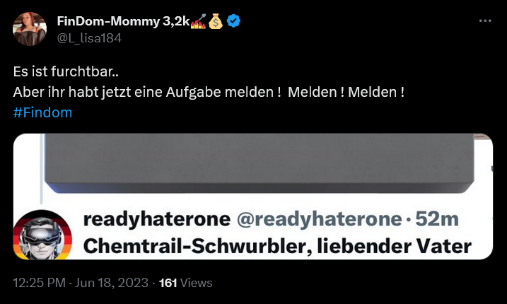 Ja, furchtbar ist was du hier abgezogen hast....

Als ob mich juckt, wenn der Account weg ist. Ihr findom's macht es doch auch so, wird ein Account gesperrt, macht man halt nen neuen.