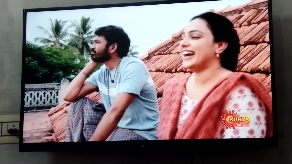 Watching #Thiruchitrambalam on @SuryaTV @MenenNithya @dhanushkraja 😍😃💕