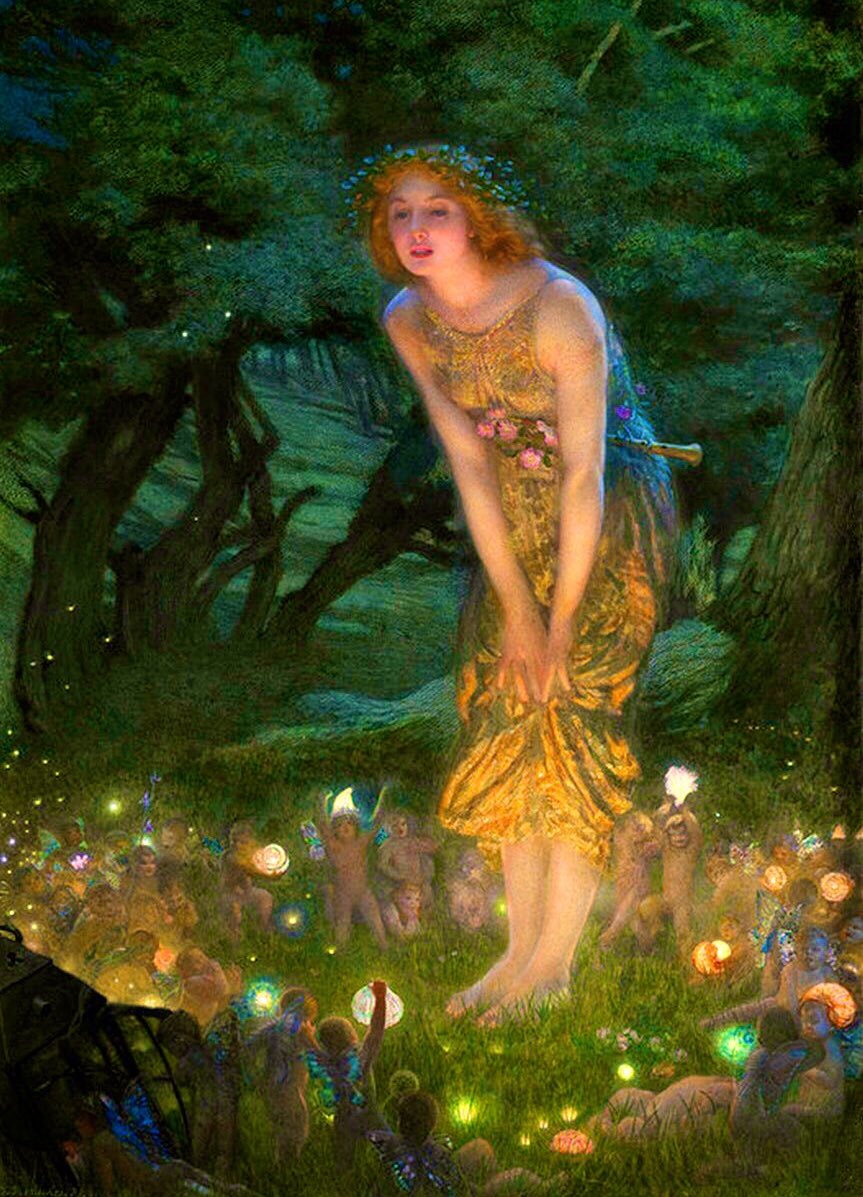 As we drift towards #Midsummer, when the veil between the worlds is thin & faery magic abounds, it should be remembered that the fae are very tricky. However iron or salt placed across the doorstep will protect your home. #FolkloreSunday #NewMoon #MidsummersEve  #SummerSolstice