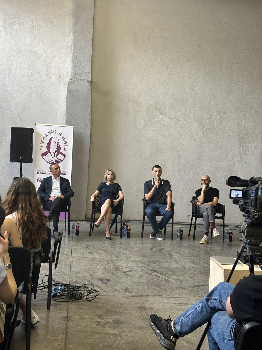 FranklinClubGeo's tweet photo. We continue our Annual Conference w/ 2nd panel @nino_lomjaria @KadagidzeGiorgi &amp; Dato Gorgiladze while the radical mob already went home. https://t.co/2kJCdM1t0B