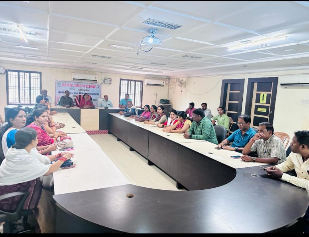 Table Top Exercise and Mock Drill on Disaster preparedness are conducted at Bargarh Municipality