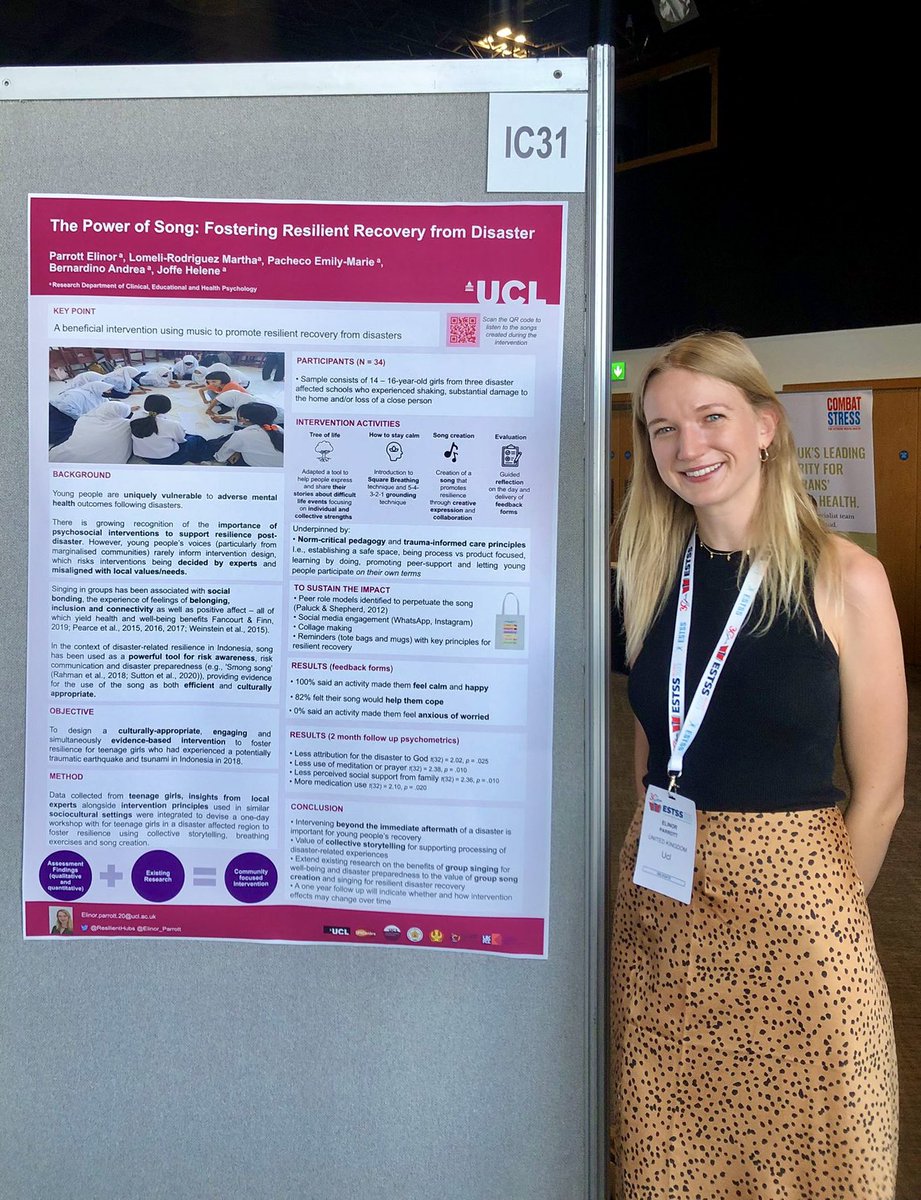 Elinor_Parrott's tweet photo. Had a brilliant time at the #ESTSS conference and loved chatting about our work fostering resilience after disaster in Indonesia using song @ResilientHubs https://t.co/IjTJ9ULUyV
