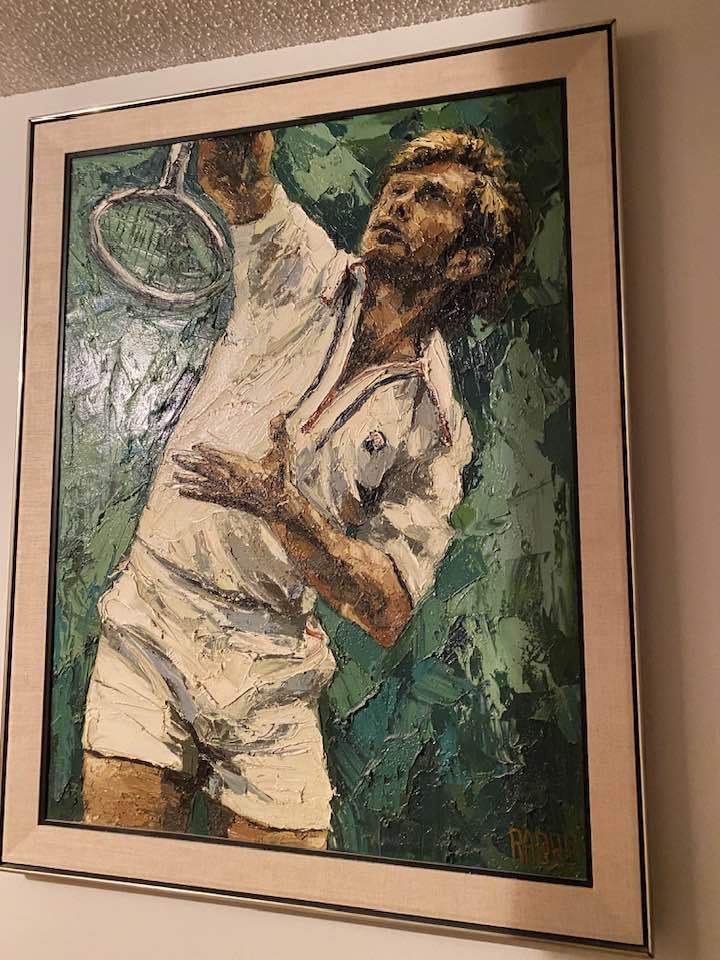 AcingDepression's tweet image. Great painting of Cliff Richey just posted by his sister Nancy!