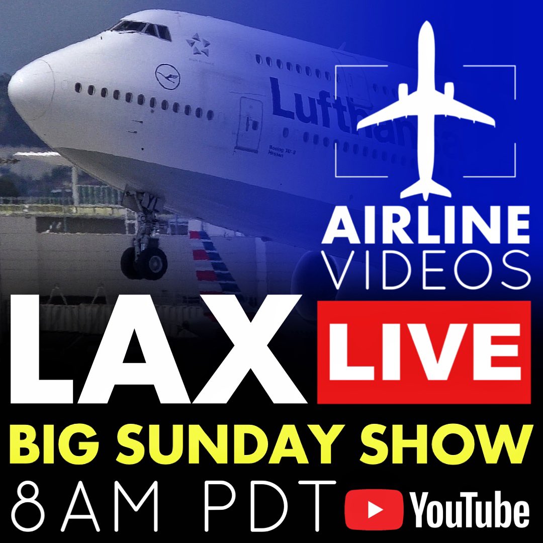 AIRLINE VIDEOS on X: BIG SUNDAY SHOW starting at 8AM PDT 🔴LIVE Plane  Spotting at Los Angeles International Airport (LAX) with the Plane Jockeys  ✈️ Watch LIVE on  ➡️  via @