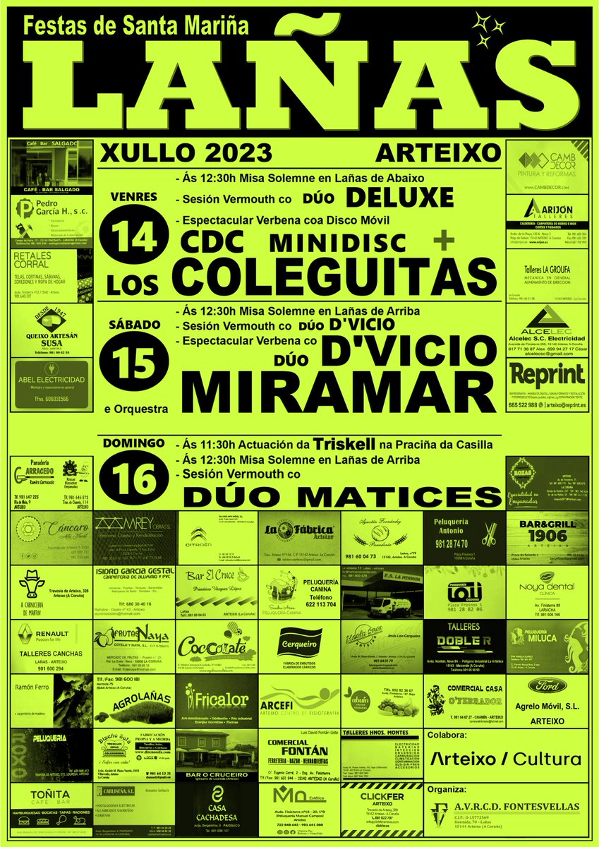 lanas_vibra's tweet photo. Xa temos o cartel das nosas festas de Santa Mariña 2023

@EloyTP @silcerino @DiariodeArteixo @ArteixoOficial https://t.co/0jWBwwx9YE