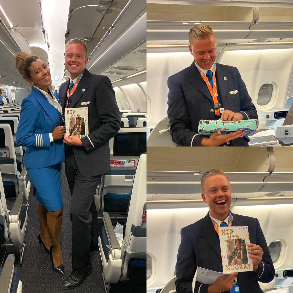 Op 15 juni mocht ik op de route m’n 29e verjaardag vieren. Op de shuttle Koeweit - Bahrein ben ik enorm verrast door m’n lieve collega’s. 🥳🎂🎊🎉💙
#KLM #A330 #Orangepridekeycord