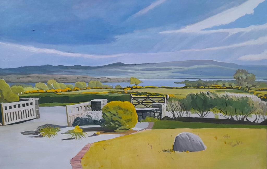 'Lough Melvin' my latest commission is nearing completion, just need to finish the grass area. #loughMelvin #bundoran #ballyshannon #Donegal     
#commission