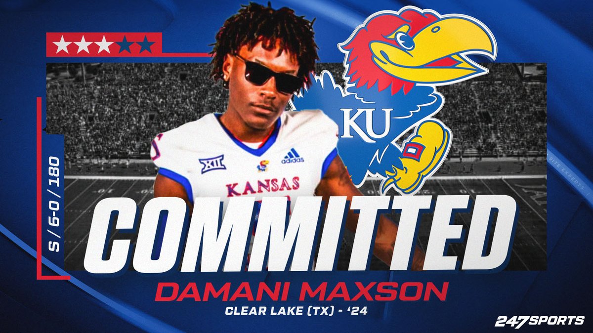 BREAKING: Damani Maxson (@DamaniMaxson) has committed to #KUfball. The coveted safety picked the Jayhawks over 18 other Power 5 offers.

Commitment story: 247sports.com/college/kansas…

@MSwain247 breaks it down (VIP): 247sports.com/college/kansas…