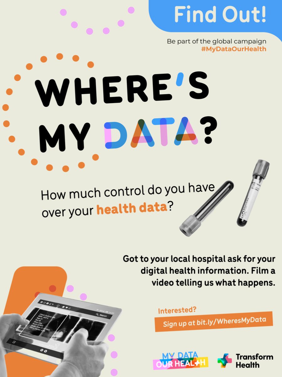 Have you been to a hospital where they never asked for your details? Do you ever wonder where and how your data is stored?

One of these fine days, walk into that hospital and ask for your health data, you will be shocked. 
#MyDataOurHealthKE