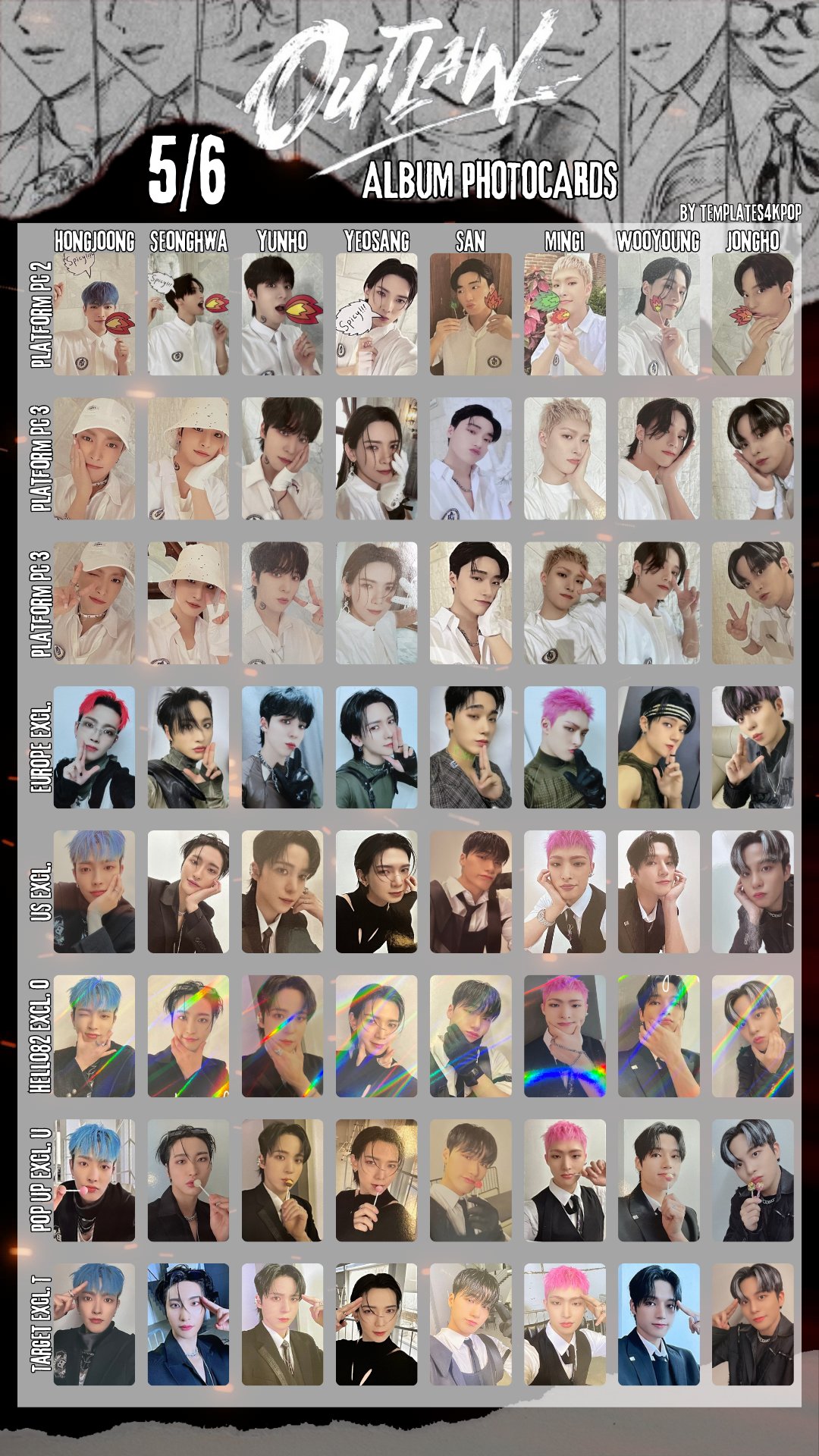 ATEEZ ジョンホ US TARGET限定digipackトレカ ATEEZ US TARGET限定Digipackトレカ ジョンホ⑤