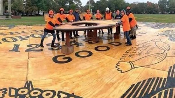 GhosthuntingCTI's tweet photo. Salem Massachusetts have built the LARGEST ouija board in the world https://t.co/o9SXyAhTl7
