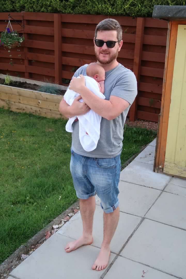 #HappyFathersDay to new dad Chris enjoying cuddles from baby Harrison 3 days old following his homebirth in Ayrshire. @jenni_conway @laurajmuir