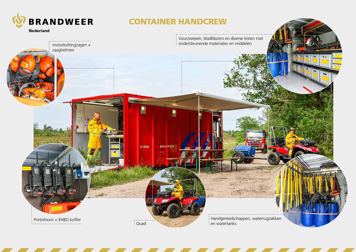 2/3 voor de inzet beschikken wij over een haakarmbak met diverse materialen. Wij zijn voor langere duur zelfvoorzienend tijdens een inzet bij een #natuurbrand
