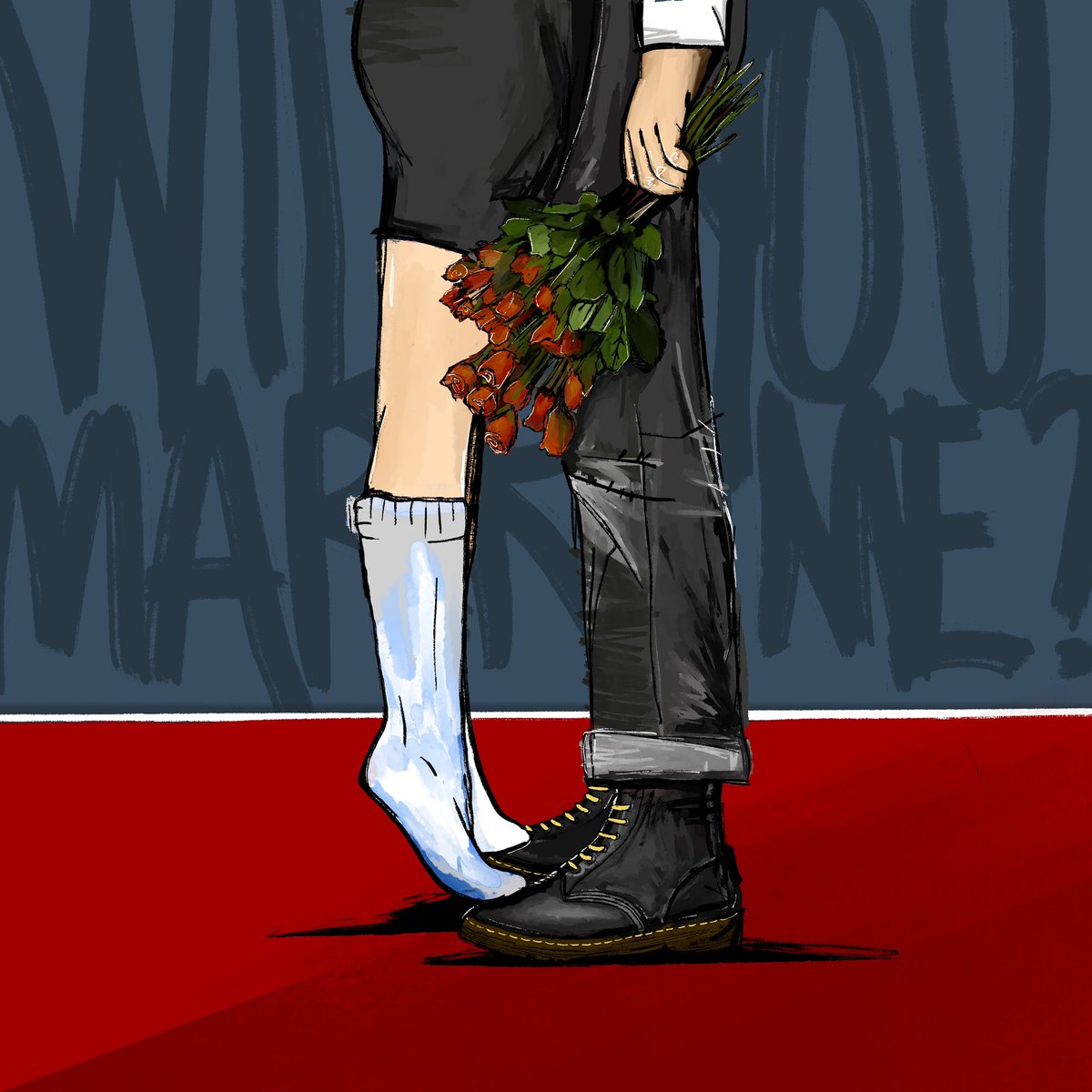 @drmartens My artwork “Kiss me if you can!” for #DMschallenge