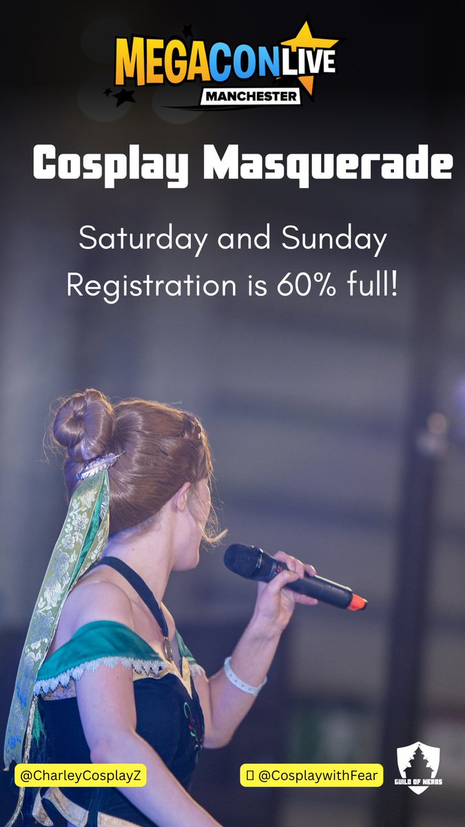 GuildOfNerds Cosplay (@guildofnerdscos) on Twitter photo Don’t miss out! <a href="/megaconlive/">MegaCon LIVE</a> Manchester Cosplay Masquerade is 60% full
megaconlive.com/manchester/cos… Don’t miss out! <a href="/megaconlive/">MegaCon LIVE</a> Manchester Cosplay Masquerade is 60% full
megaconlive.com/manchester/cos…