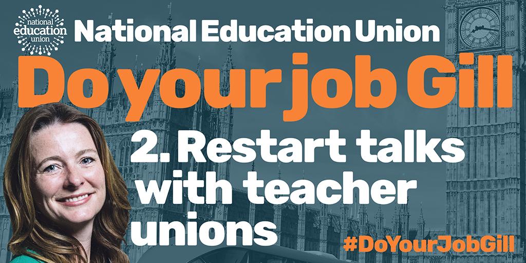 #DoYourJobGill 

<a href="/GillianKeegan/">Gillian Keegan</a> you can avoid the strikes in July by publishing the STRB report, entering substantive talks with us and the education unions, <a href="/ASCL_UK/">ASCL</a>, <a href="/NAHTnews/">NAHT</a> and <a href="/NASUWT/">NASUWT</a> to find a settlement on its response to the report, its funding and this year’s pay rise.