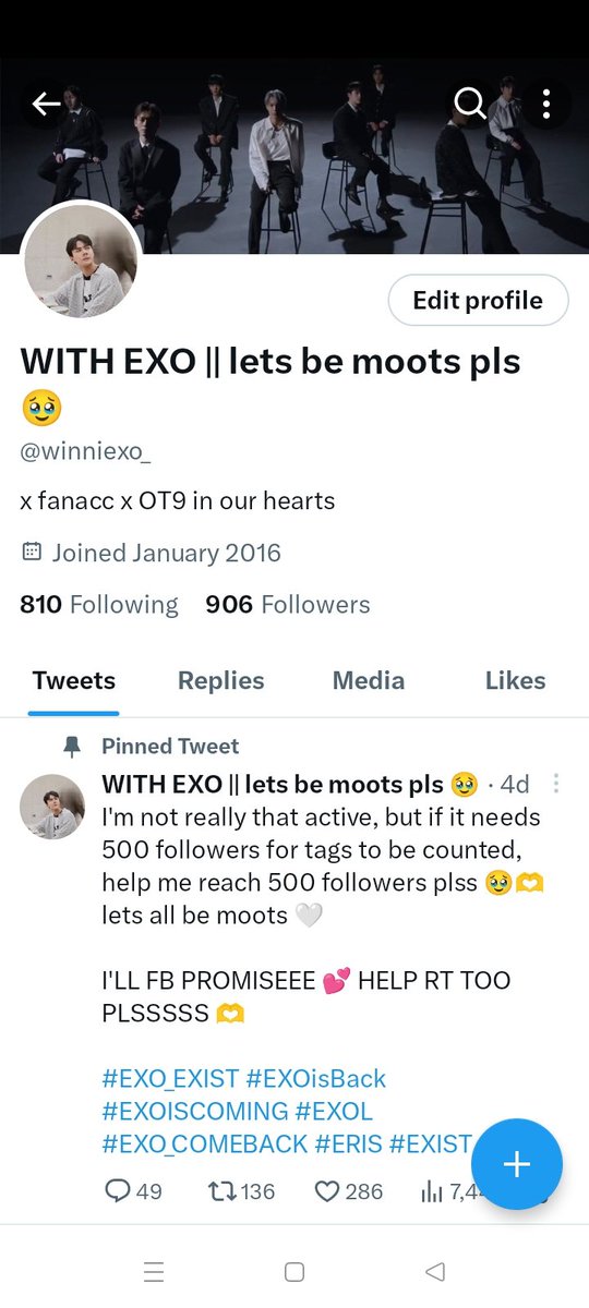 ‼️update‼️

Thankk u for your patience eris! Less than a hundred more accounts to follow back! Hope ya'll had a nice day!

#EXO_LetMeIn #EXO #EXO_EXIST #EXOisBack #EXOL #EXO_COMEBACK