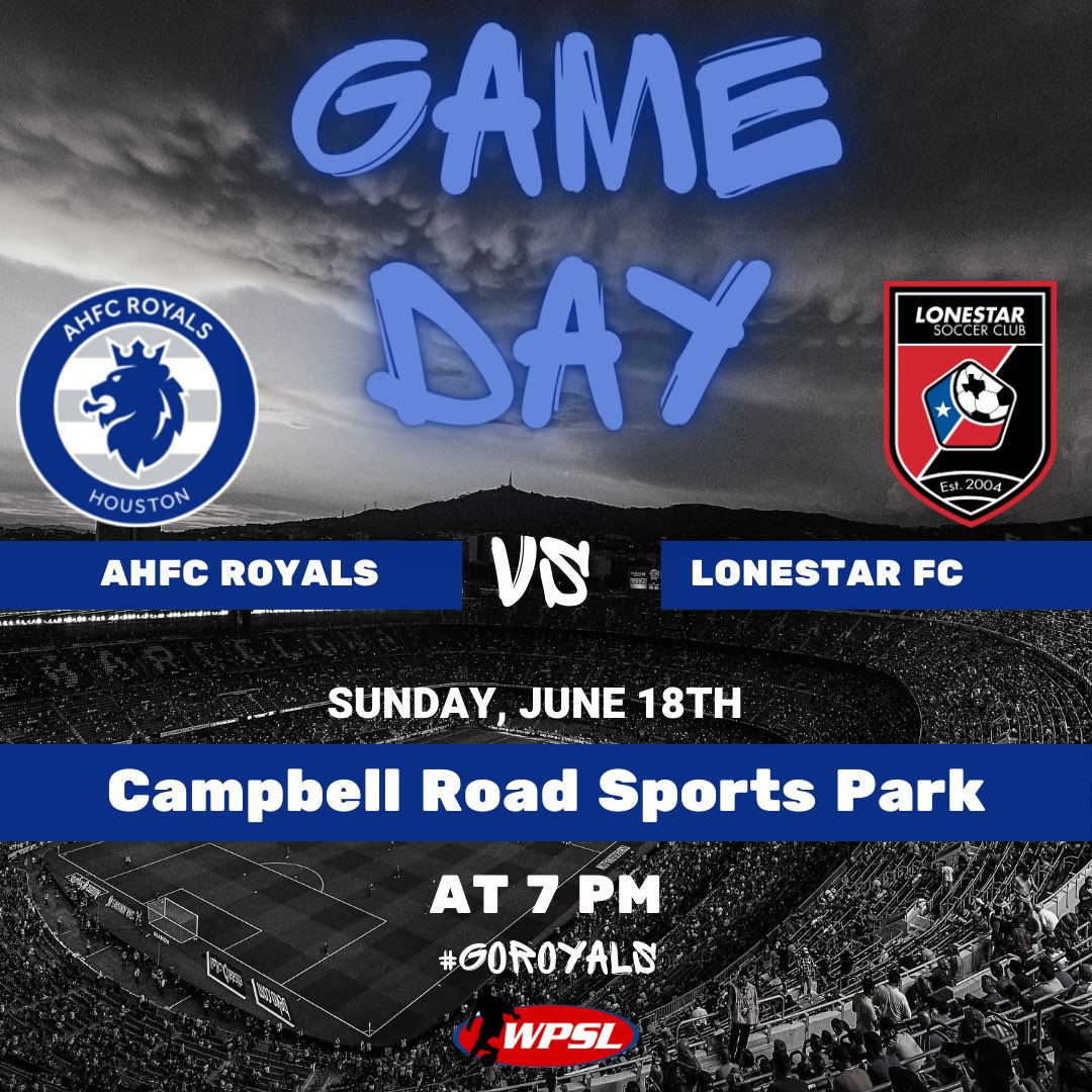 Royals play tonight in the top of the table clash against @lonestarsc_wpsl in the @wpsl. #ahfcpride