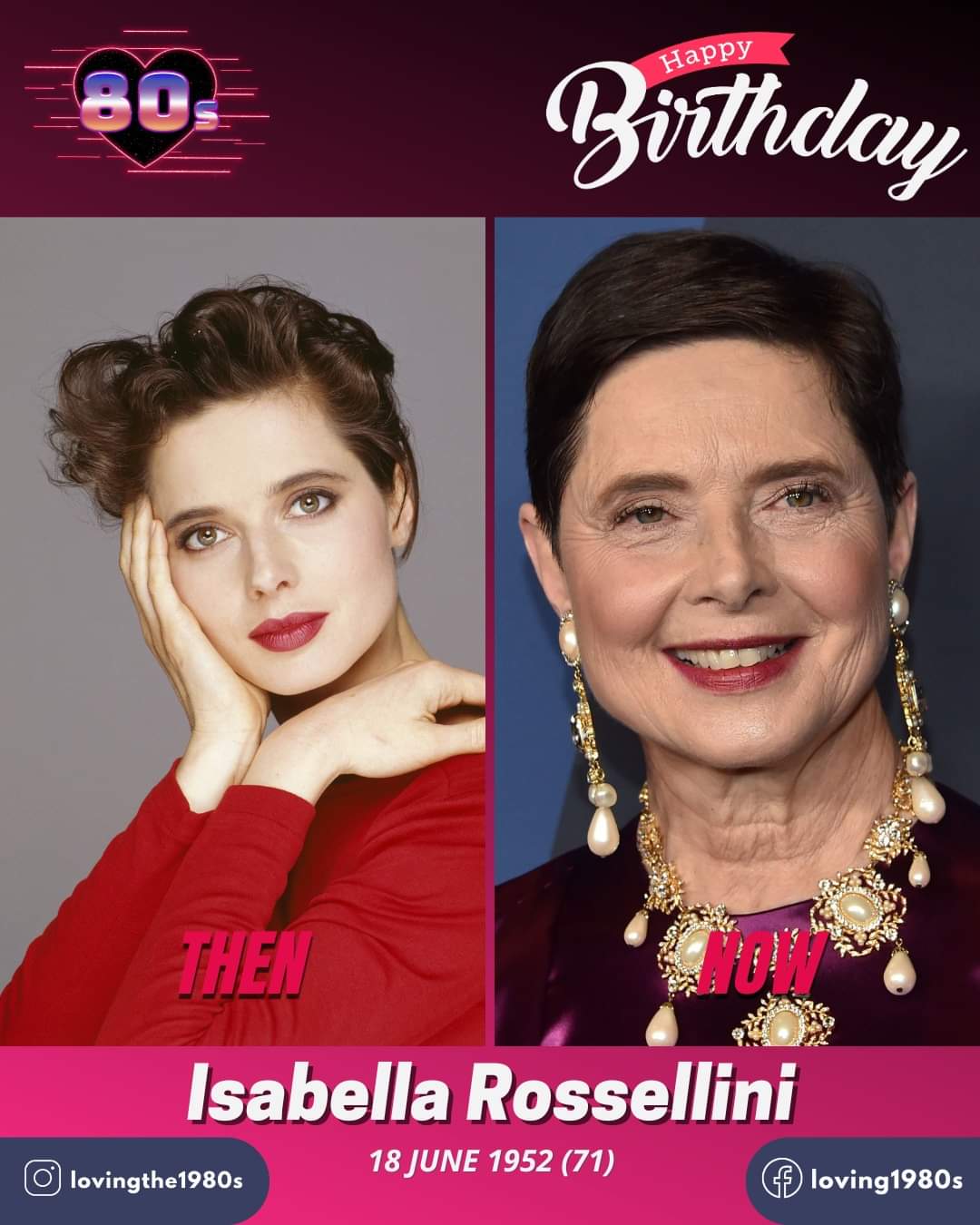 Happy birthday to Isabella Rossellini, who turns 71 today!     