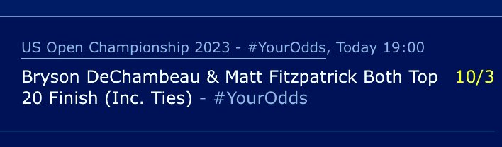 Let’s roll the dice for this… both inside at the moment… @usopengolf #twittergolf #golfbets #williamhill