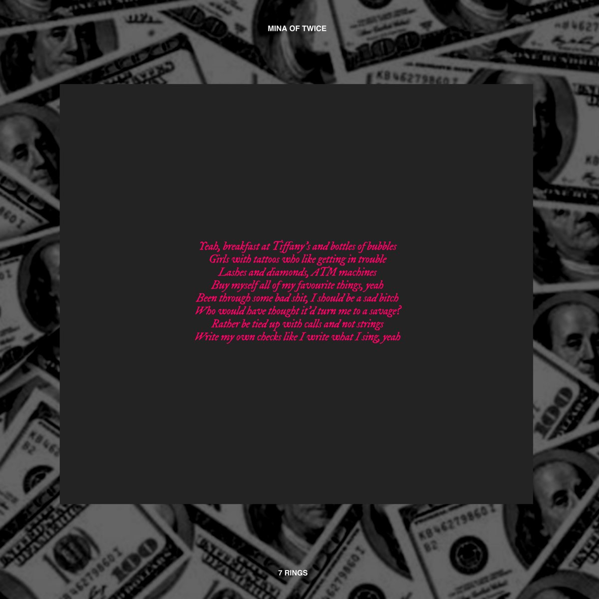 madeamesss's tweet image. #mina #7rings cover design ☆°