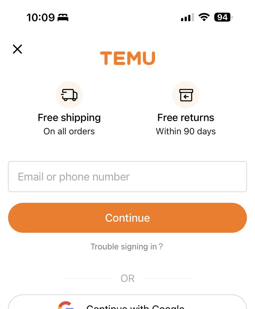 erinlynch's tweet image. I think the TEMU site is the first retail site I’ve come across that won’t even let you look at their site unless you create an account first. I hope that does not become a thing. #badux