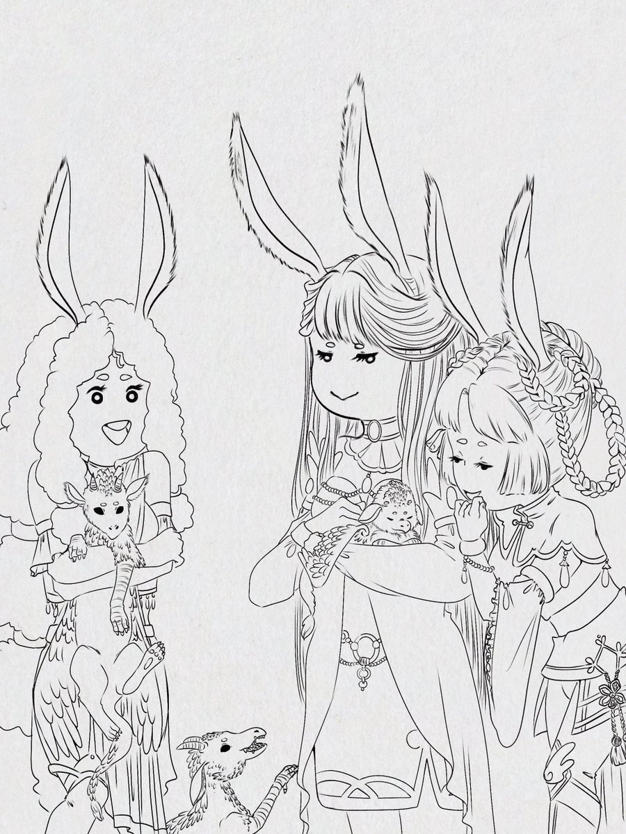 First Outline of my Baby Dragon Daycare is ready. 🌸
But the Background and colour is of course missing.
Yay for dragon babies 🐣🐉
#arttwt