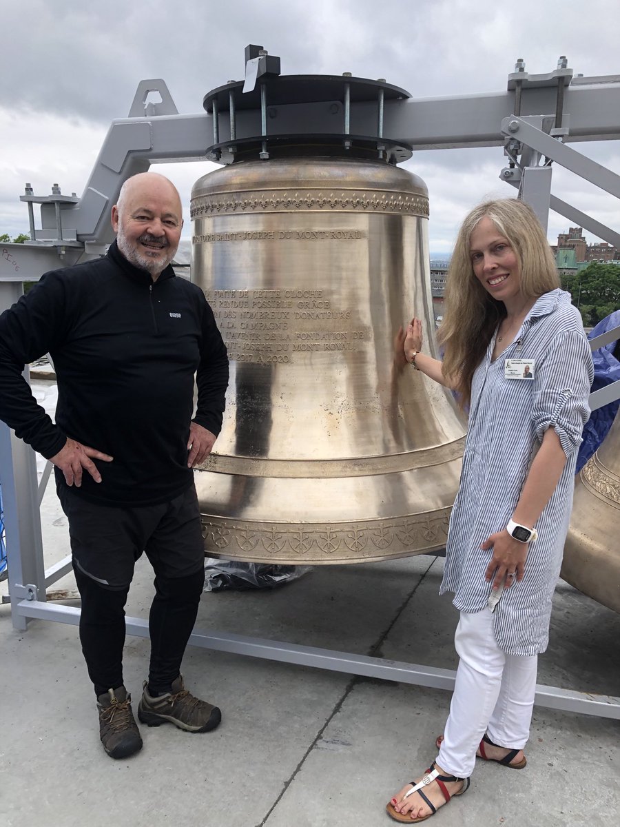 With Andrée-Anne Doane, titular carillionist ⁦<a href="/osjmr/">L'Oratoire Saint-Joseph</a>⁩ and bourdon, the largest and newest carillion bell at 3,600 kgs. The 56 bells were restored by ⁦<a href="/cpbellfoundry/">Christoph Paccard</a>⁩ in Sevrier, France. The carillon at the Oratory will be ready later this year.
⁦<a href="/Pontifex/">Pope Leo XIV</a>⁩