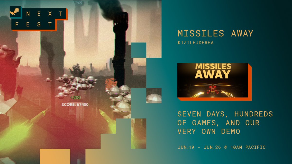 nextingametr's tweet photo. Dodge, blast, and let the missiles ignite your victory! 🚁💥

🔥Get ready for an adrenaline-fueled battle! Add Missiles Away to your #Steam wishlist now for an explosive gaming experience!🎮💣

#SteamNextFest #shooter #scifi #survival #shootemup https://t.co/tY9rMdTOKB