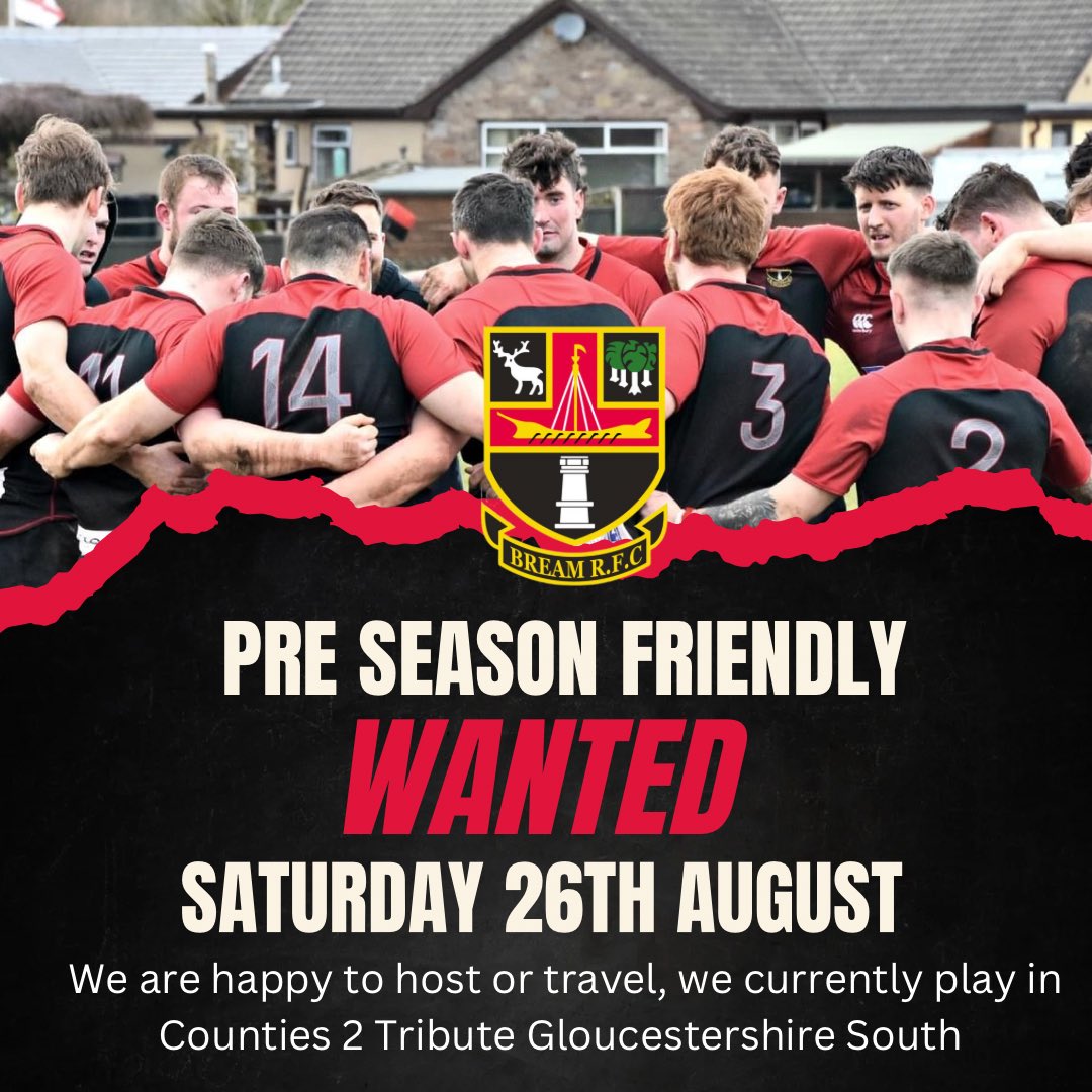 Please Share 👍🏻

DM us if interested.

#WEAREBREAM
🔴⚫️🔴⚫️🔴
<a href="/local_rugby/">Local Gloucester Club Rugby</a> 
<a href="/swsportsnews/">South West Sports News</a> 
<a href="/GRFUrugby/">#GRFU</a>