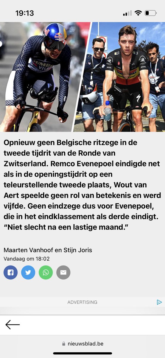 Teleurstellend en geen rol van betekenis… Je mag als journalist kritisch zijn maar dit is gewoon bedroevende journalistiek als je alle factoren (doelen tijdens en na deze ronde, conditie, emotie na gebeurtenissen, …) in overweging neemt <a href="/Nieuwsblad_be/">Nieuwsblad.be</a>