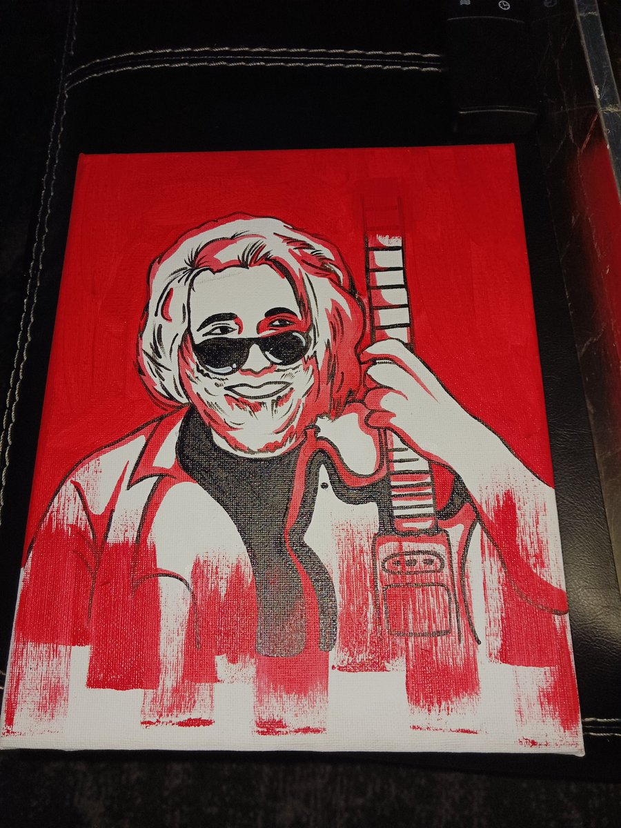 My daughter's father's day gift #jerrygarcia #young artist #paintoncanvas #artistsontwitter