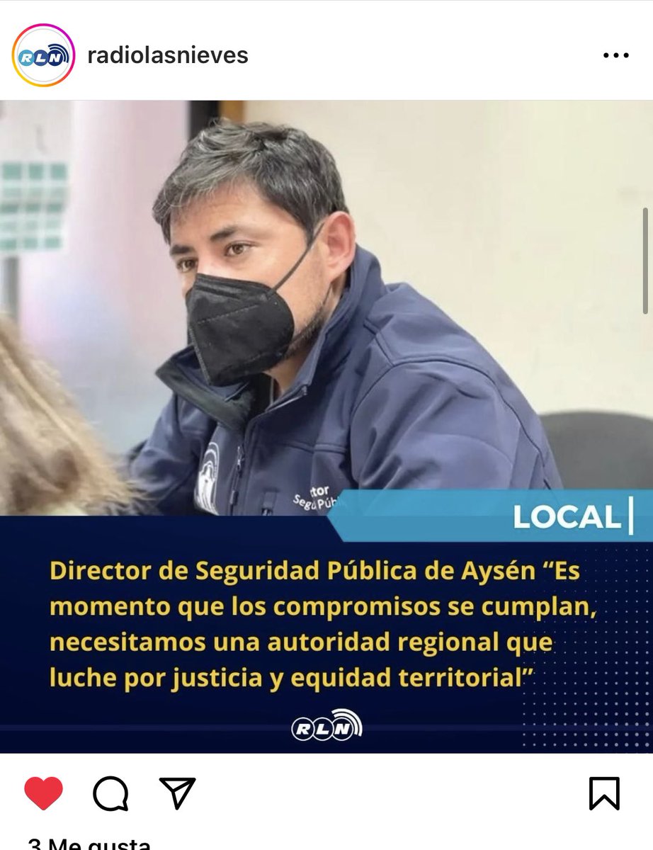 Compartimos declaraciones del Director de Seguridad de <a href="/MuniAysen/">Municipalidad de Aysén</a> en <a href="/radiolasnieves/">Radio Las Nieves</a>
