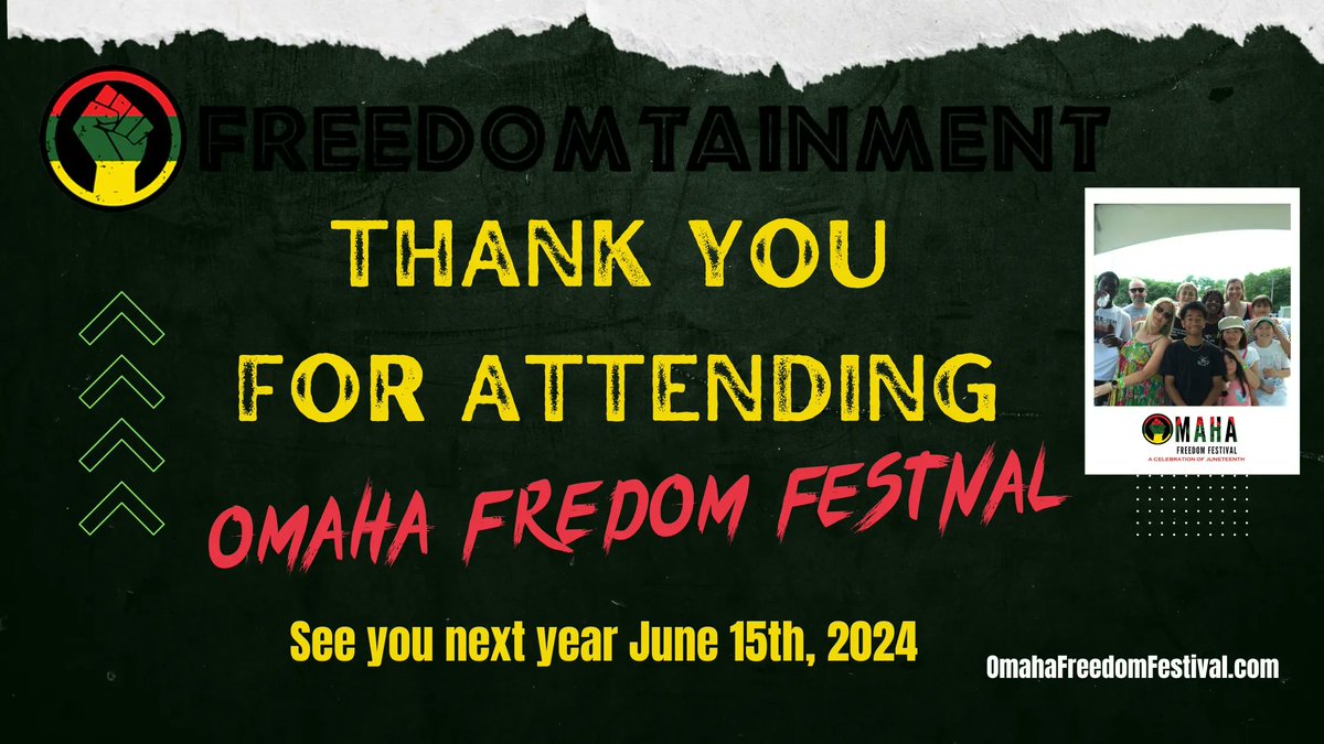 THANK YOU for attending the Omaha Freedom Festival.  

See you next year......Saturday, June 15, 2024!!!

#OmahaFreedomFestival, #Freedomtainment, #SaveTheDate, #SeeYouNextYear