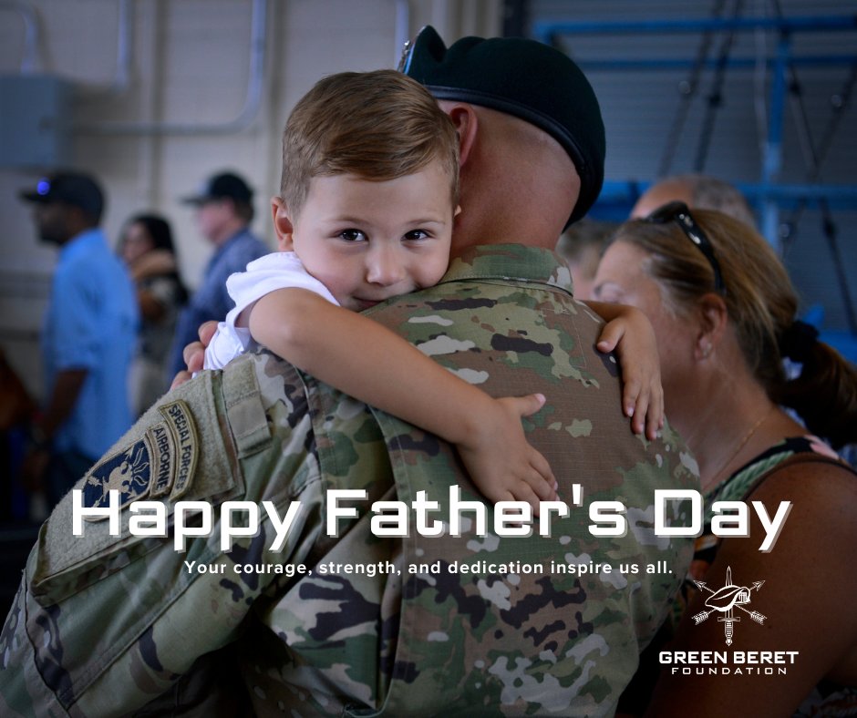 Today, we celebrate the incredible fathers who have not only shown unwavering dedication to our country but have also been pillars of strength and love for their families. 💚🇺🇸

#fathersday #fatherhood #greenberet #greenberetfoundation #militaryfamily