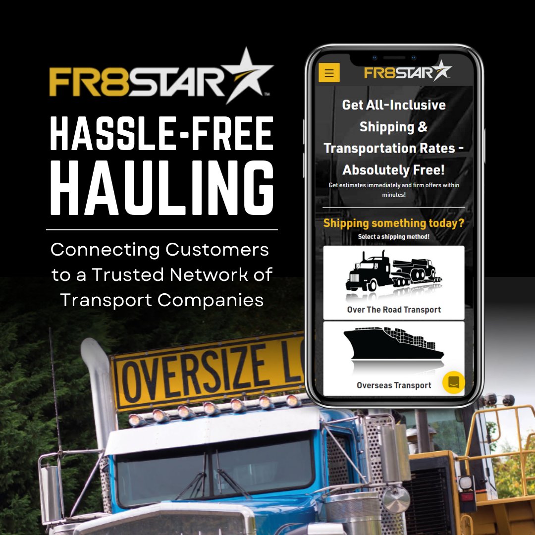 truckpaper's tweet photo. Are you tired of dealing with the stress of coordinating shipping for your freight shipments or specialized equipment? Look no further than FR8Star!
To learn more about our services, visit https://t.co/eNEuUQCpEc or contact us at (888) 281-2269!
#Shipping #FR8STAR https://t.co/sJuRIdviZr