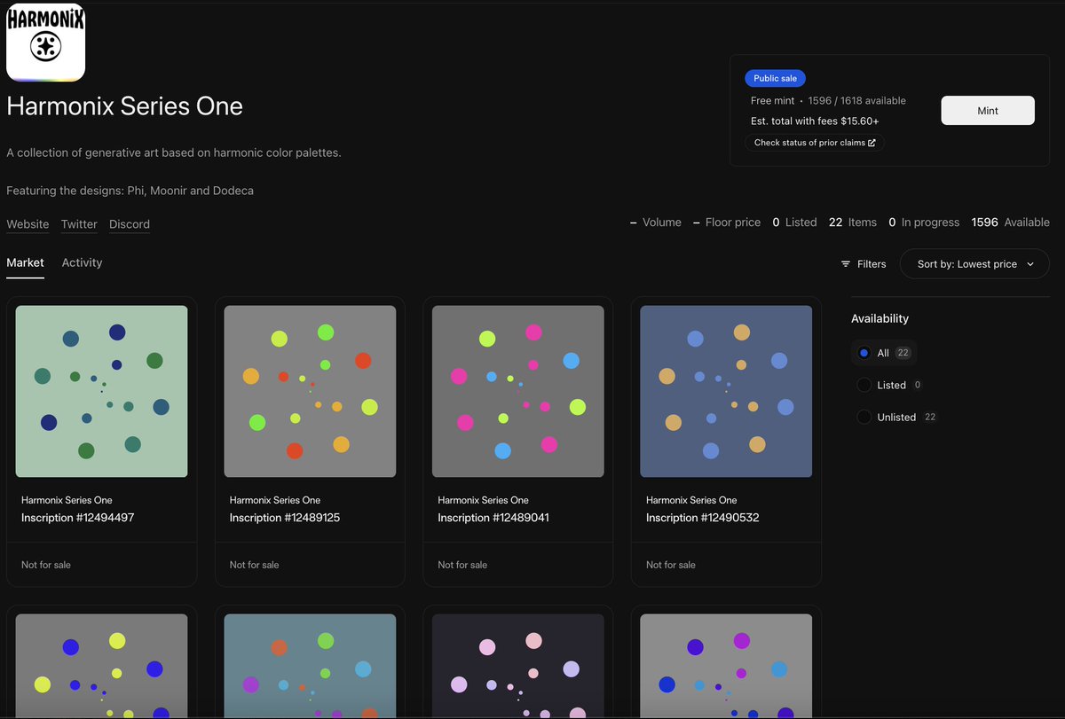 HarmonixOSM's tweet image. Harmonix Series One Mint is Live!

Public Mint on @trygamma 

Link in Bio and Discord Announcements.
