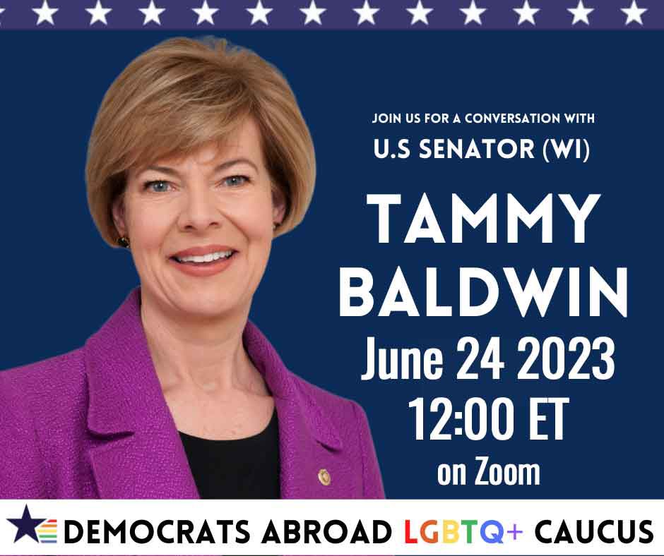 🇺🇸🏳️‍🌈Senator Tammy Baldwin speaks with Democrats Abroad! Please join the #DemsAbroad #LGBTQ+ Caucus and their cohosts @ProDA2022 and the @WisconsinAbroad State Team for this very special #PrideMonth event. June 24 at 12pm ET / 6pm CET
@SenatorBaldwin
democratsabroad.org/senator_baldwi…