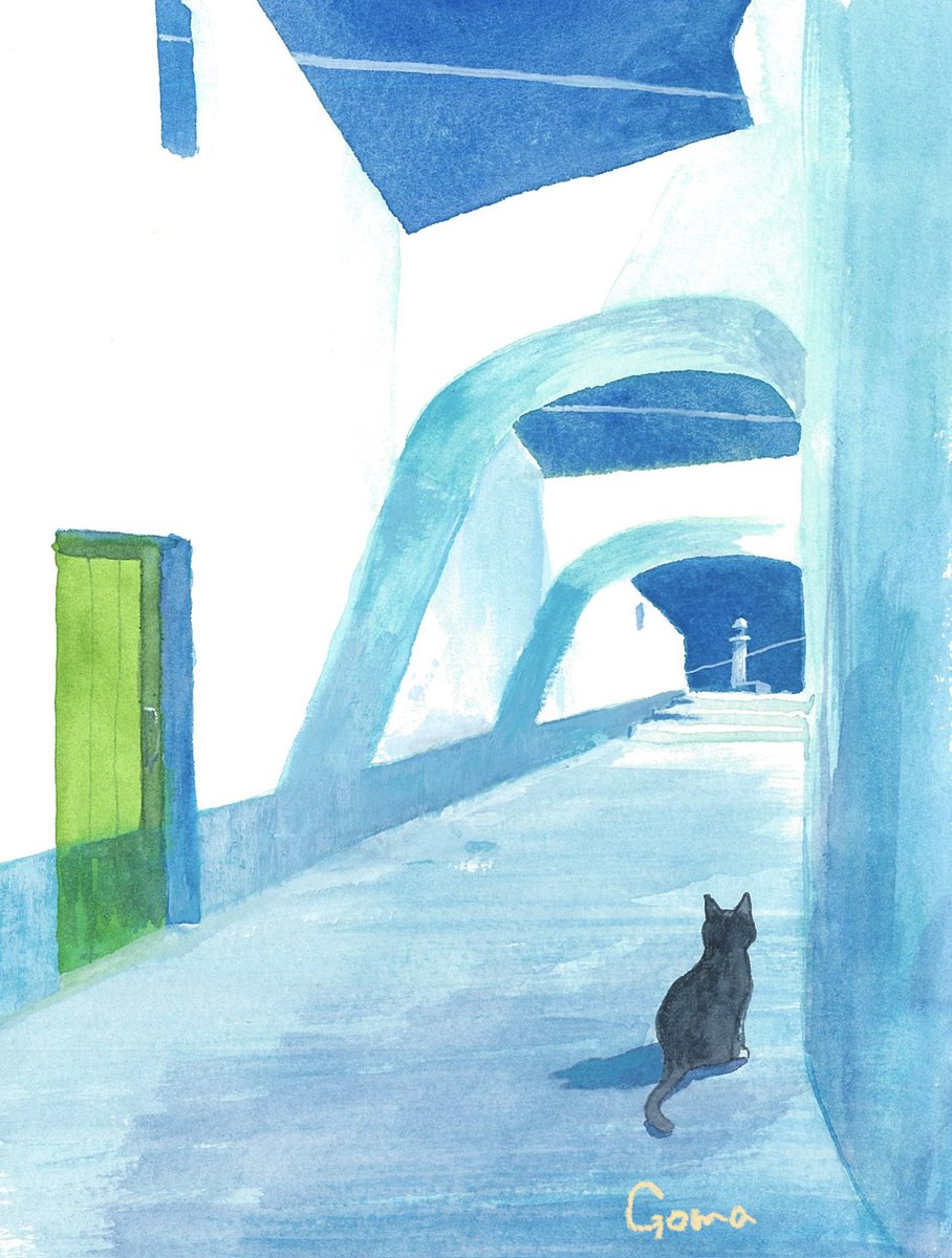 「「青空廻廊」 誰かと一緒もいいけれど、機嫌よくひとりがいい。」|ごまらーめんのイラスト