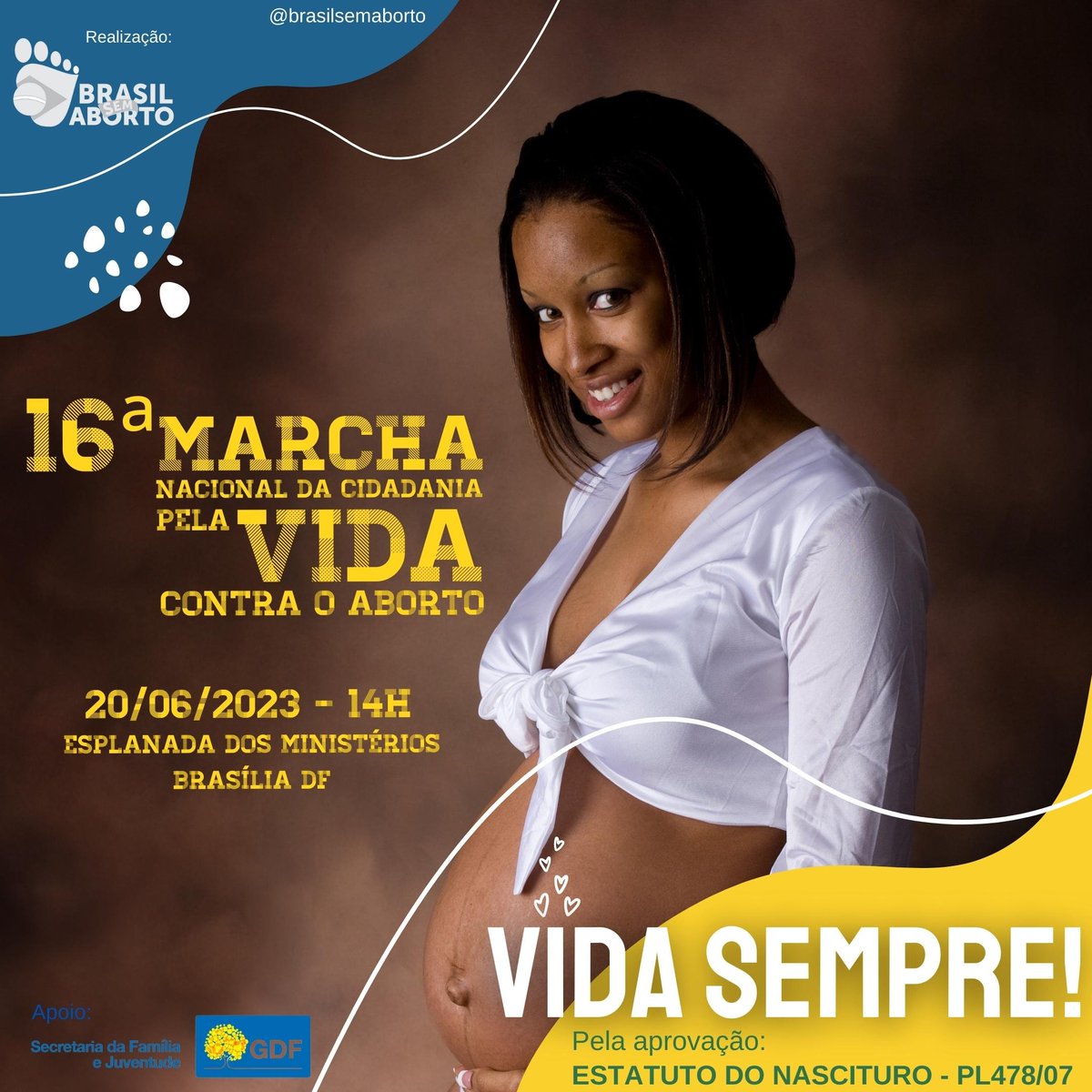 Faltam 2 dias para mais uma Marcha Nacional pela Vida! Venha participar com a gente! 
#VIDAsempre #MarchapelaVida
Saiba mais: brasilsemaborto.org/participe-da-1…