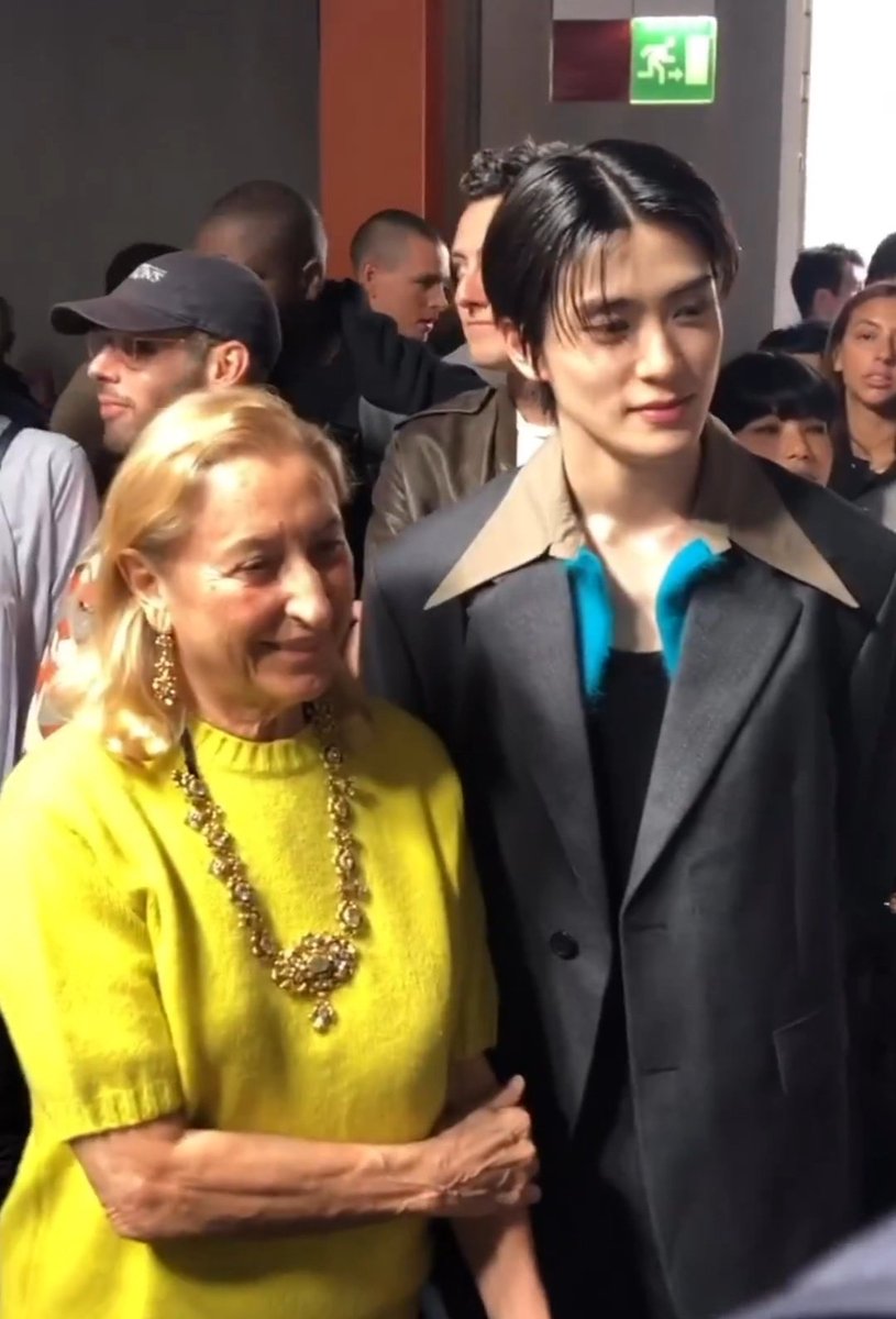 jaehyun with miuccia prada

PRINCIPE JAEHYUN A PRADA 
#PradaSS24 #PradaSS24xJaehyun <a href="/Prada/">PRADA</a>