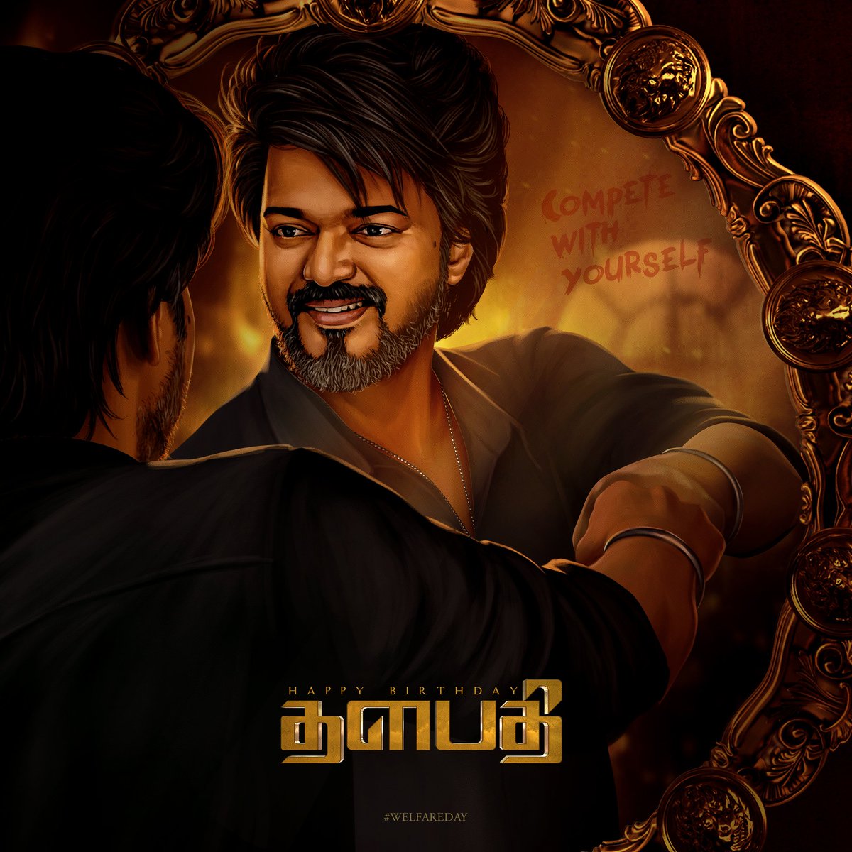Here we go! The Common DP to Celebrate our dearest Thalapathy @actorvijay's 49th Birthday ❤️ Design by @Santhoshtoans #ThalapathyVIJAYBdayCDP #Leo @actorvijay