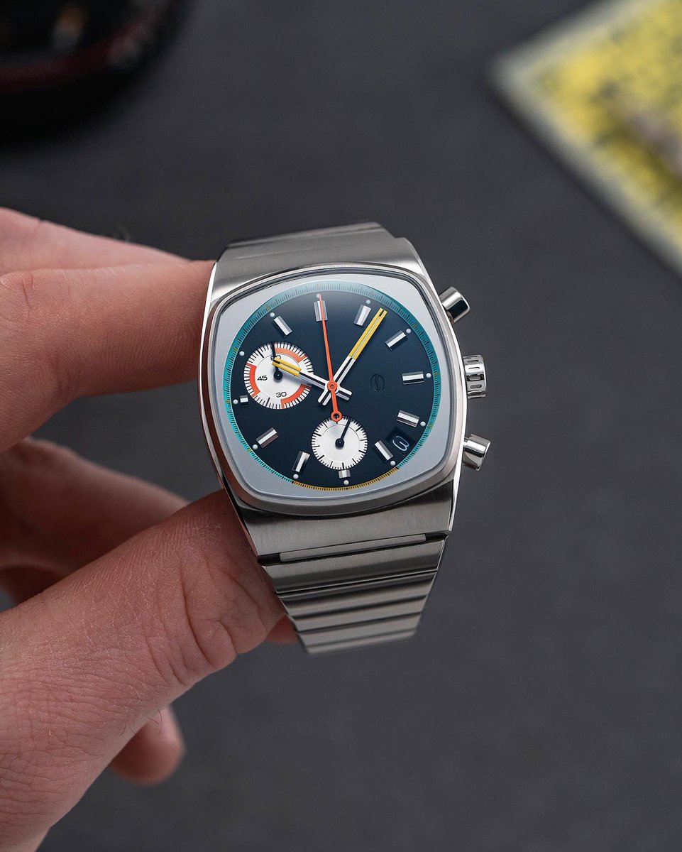 baldassarreted's tweet photo. What’s your favorite microbrand watch in 2023?

Borrowing design elements from vintage Italian espresso machines, the Metric’s dial features a yellow section on the 60-minute track between 25 and 35 seconds intended to help you time the perfect shot of espresso.

It may not be for everyone, but Brew is a brand that knows how to have fun in an attainable price tier.